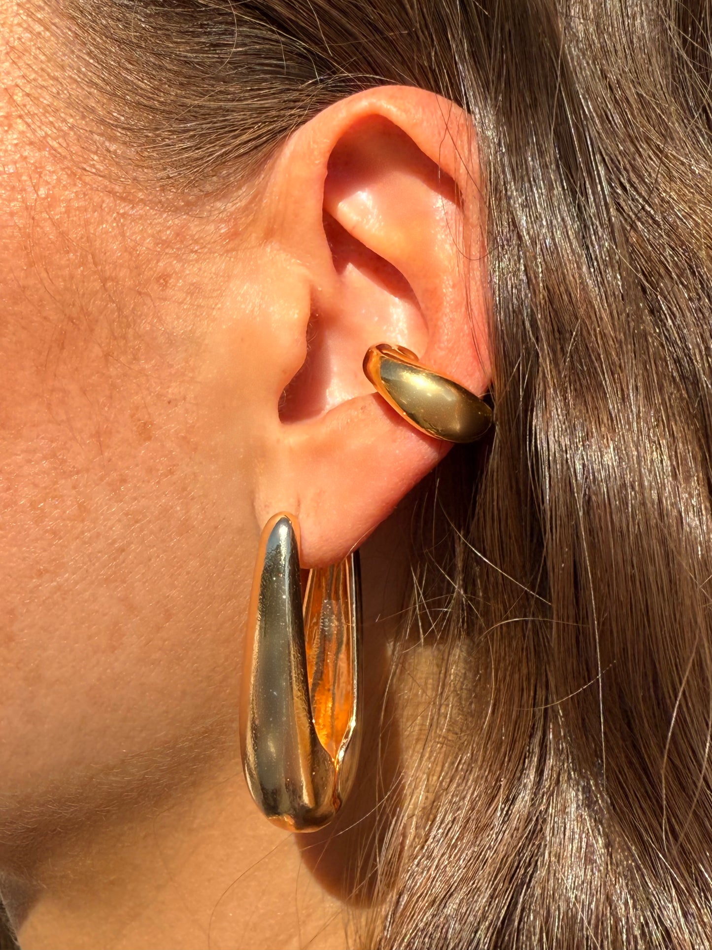 Earcuff Danaé | Acier inoxydable doré sans perçage